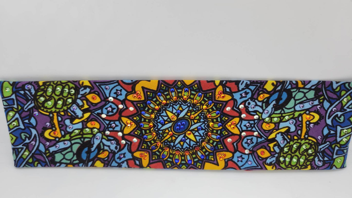 Grateful Dead Turtle with Multiple Colors of Austrian Crystals (Sku1023)