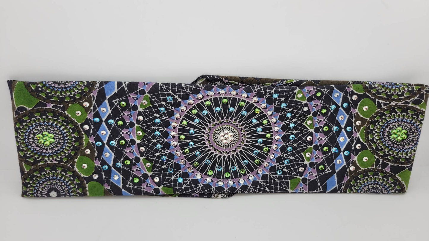 Green Kaleidoscope with Aqua, Light Green and Diamond Clear Austrian Crystals (Sku1123)