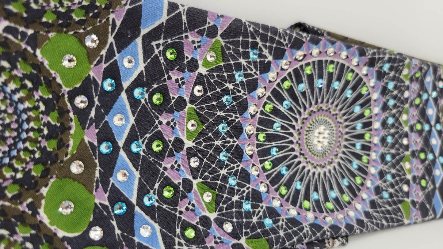 Green Kaleidoscope with Aqua, Light Green and Diamond Clear Austrian Crystals (Sku1123)