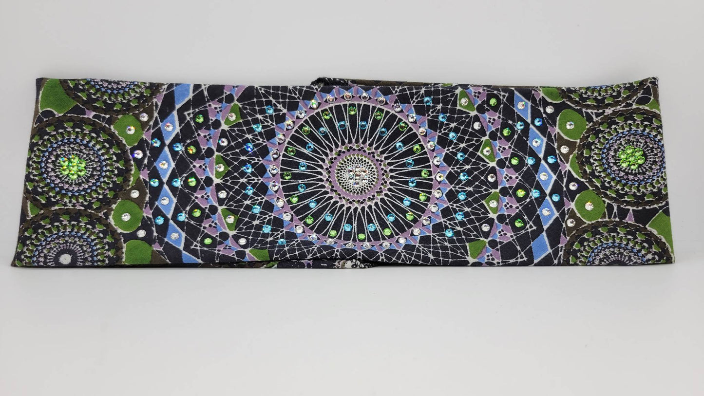 Green Kaleidoscope with Aqua, Light Green and Diamond Clear Austrian Crystals (Sku1123)