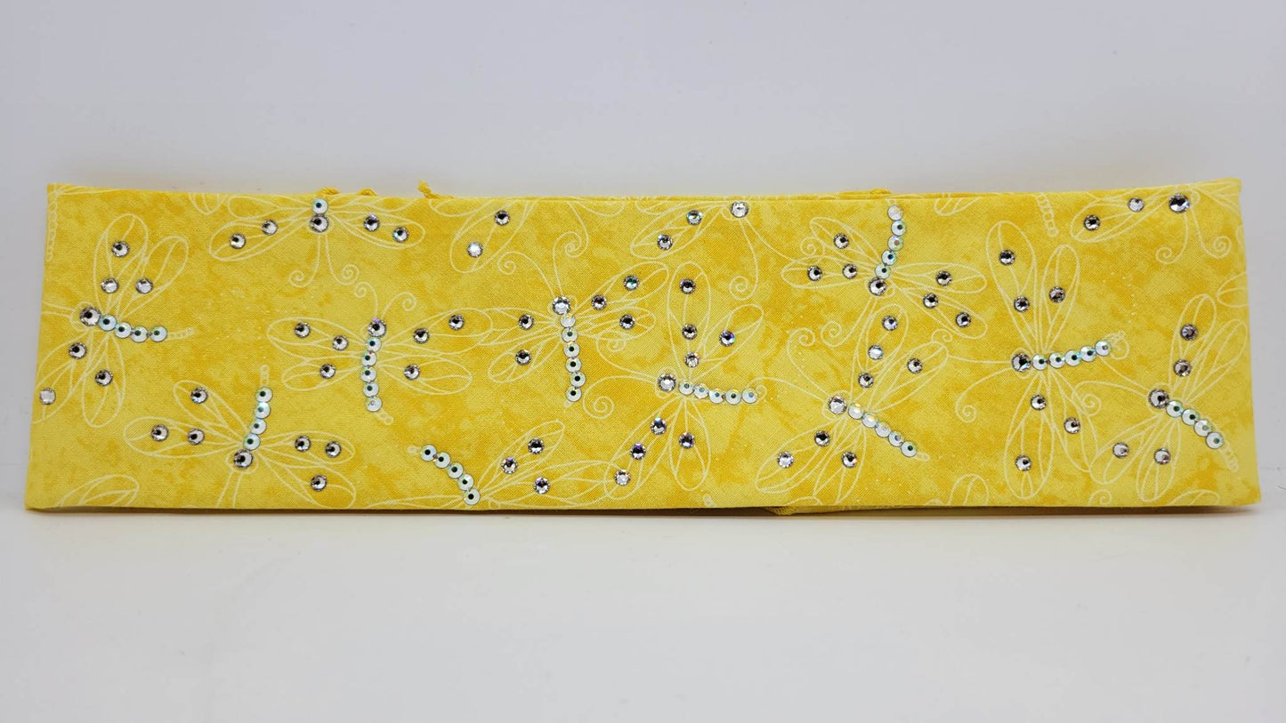 Yellow Dragonfly with Diamond Clear and Aurora Borealis Austrian Crystals (Sku1265)