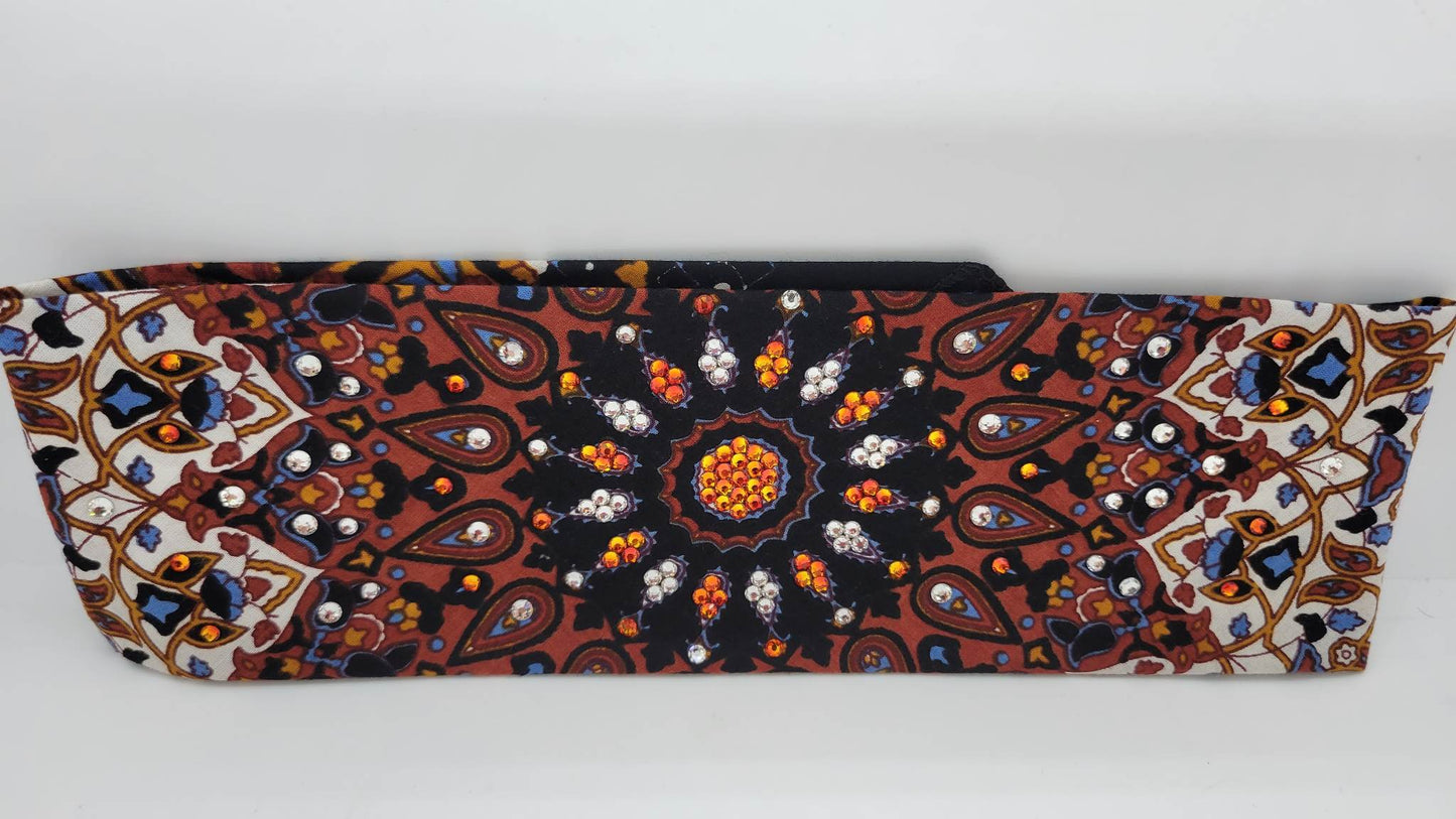 Rust Indian with Orange and Diamond Clear Austrian Crystals (Sku1293)
