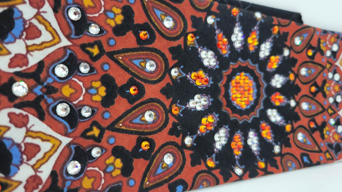 Rust Indian with Orange and Diamond Clear Austrian Crystals (Sku1293)