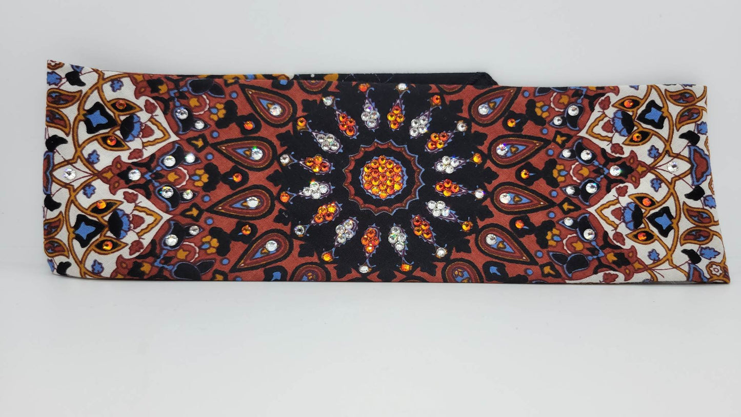 Rust Indian with Orange and Diamond Clear Austrian Crystals (Sku1293)