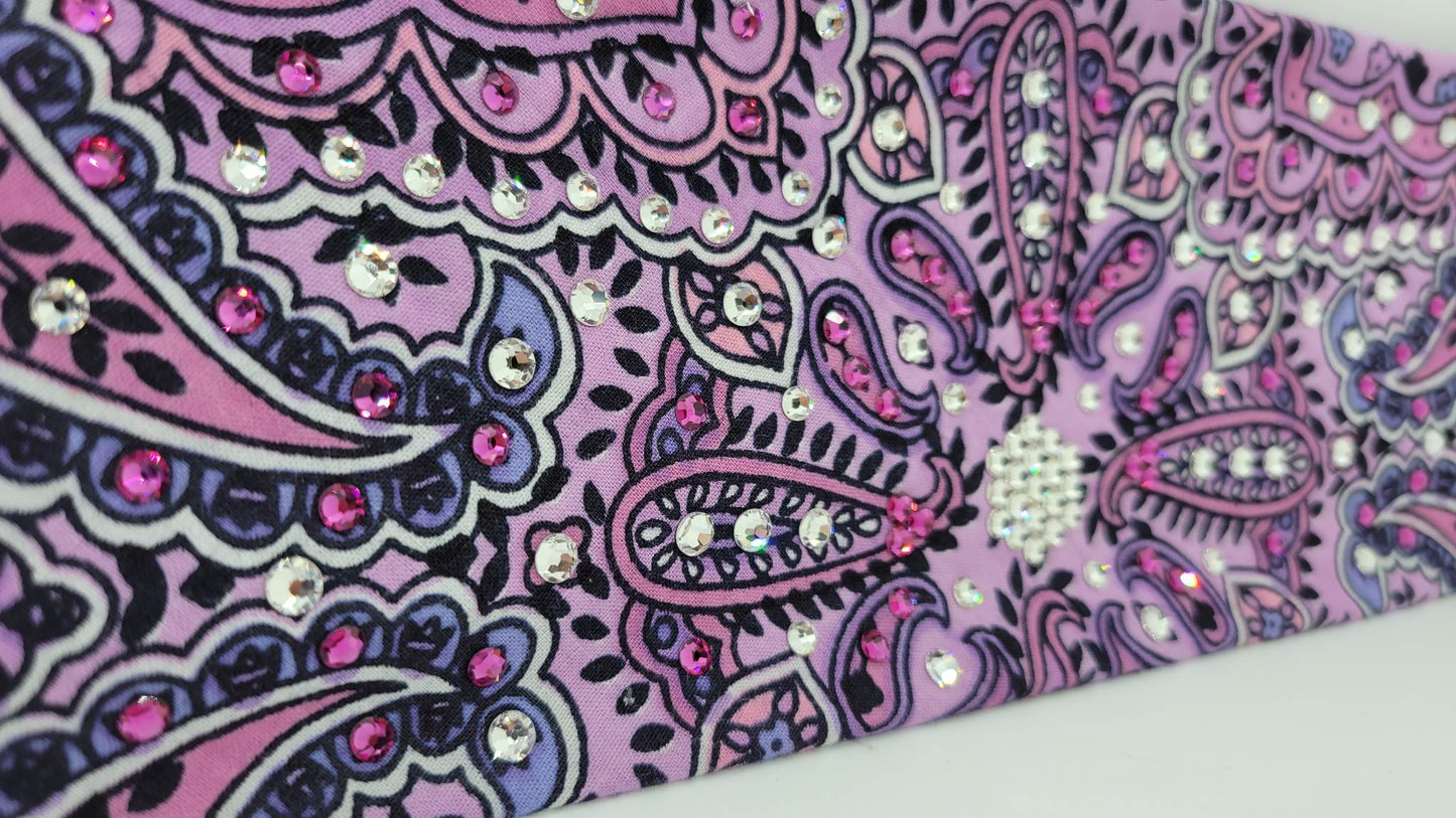 Lavender Indian with Fuchsia and Diamond Clear Austrian Crystals (Sku1402)