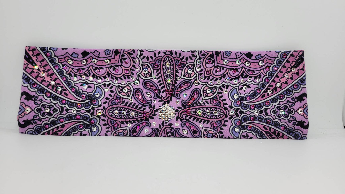 Lavender Indian with Fuchsia and Diamond Clear Austrian Crystals (Sku1402)