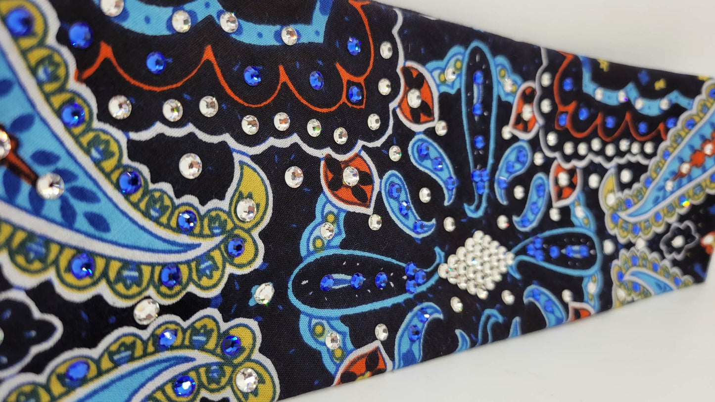 Blue Indian with Blue and Diamond Clear Austrian Crystals (Sku1403)