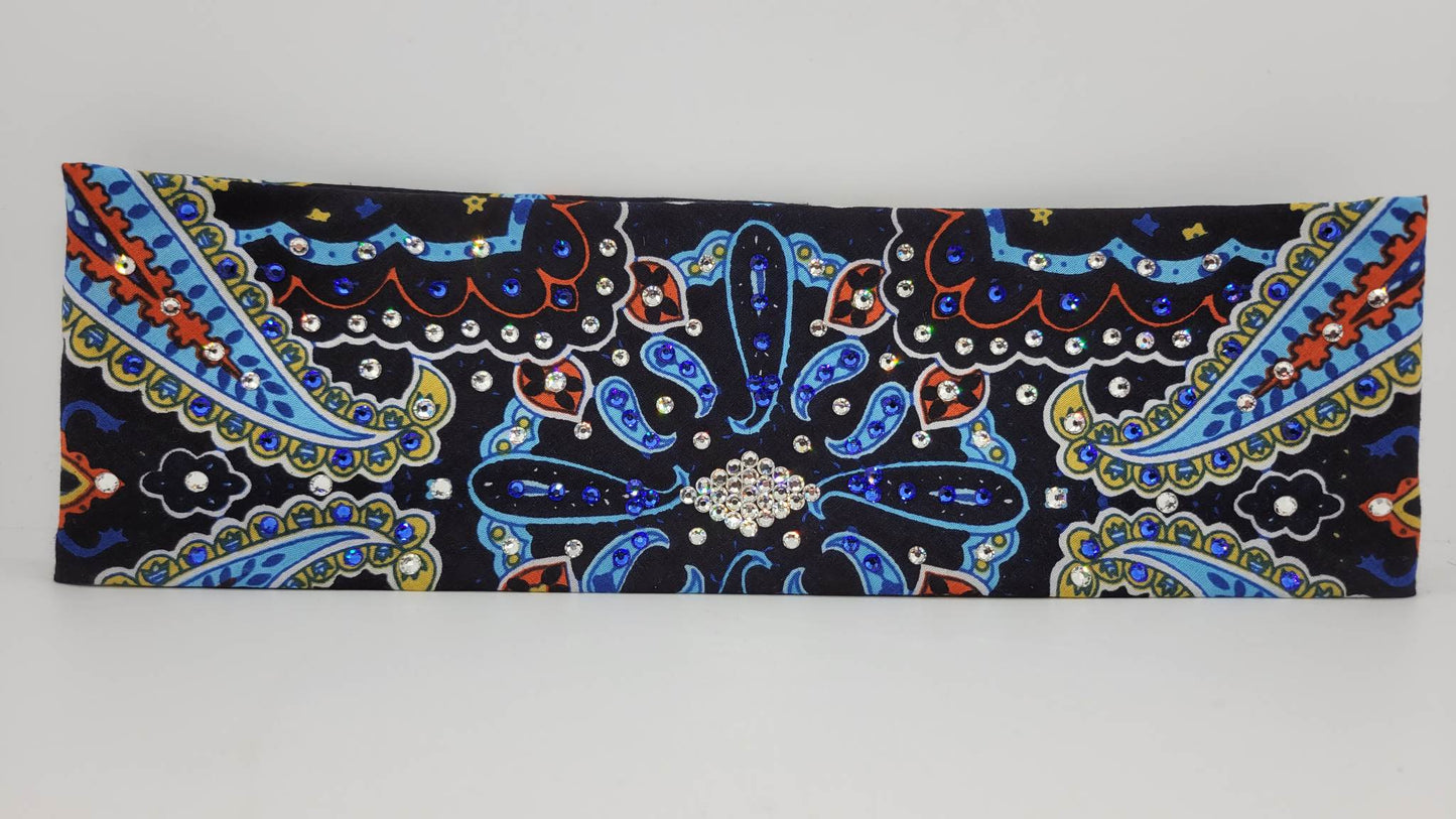 Blue Indian with Blue and Diamond Clear Austrian Crystals (Sku1403)