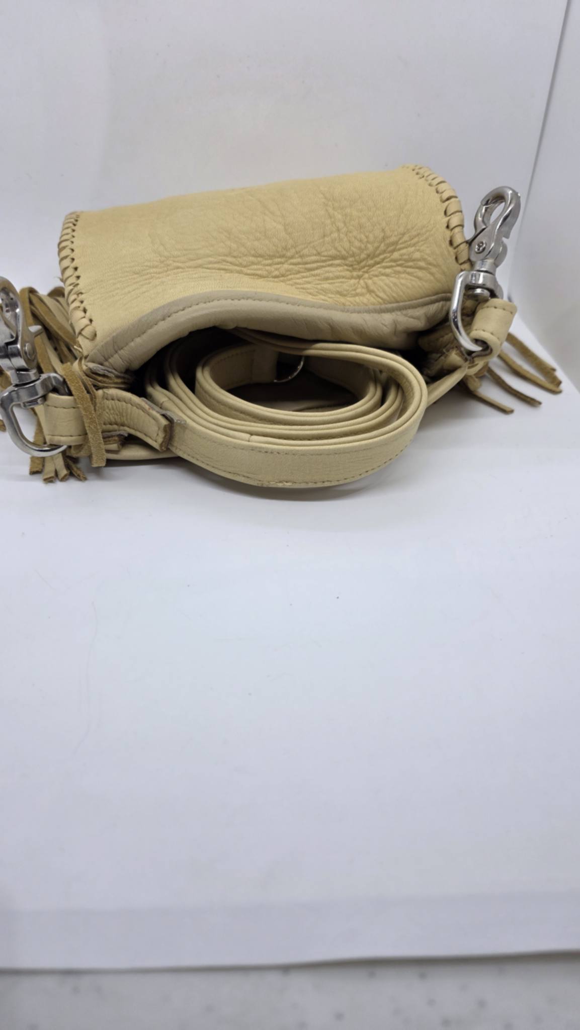 Cream Buck Skin Purse with Beading