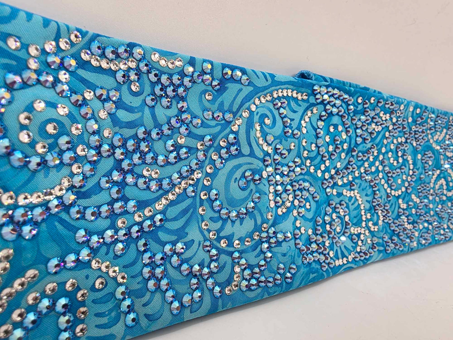 Super Duper LeeAnnette Blue Batik Bandana with Blue Shimmer and Diamond Clear Austrian Crystals (Sku40031)