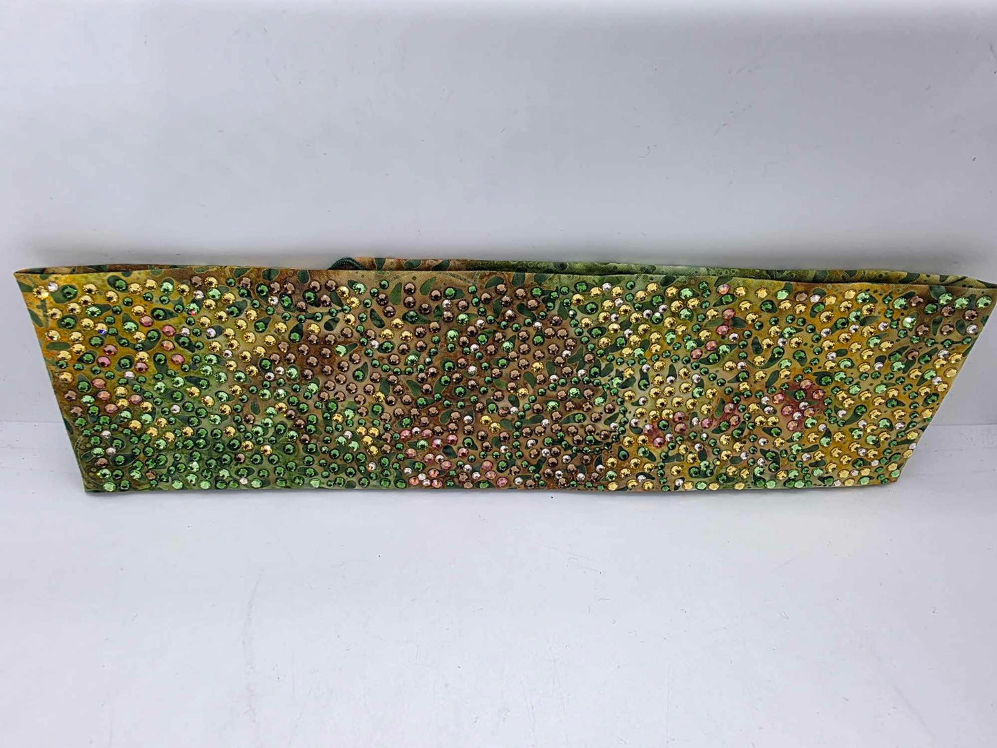 Super Duper LeeAnnette Green Vines Batik Bandana with Light Green, Dark Green, Lava, Brown and Honey Austrian Crystals (Sku40032)