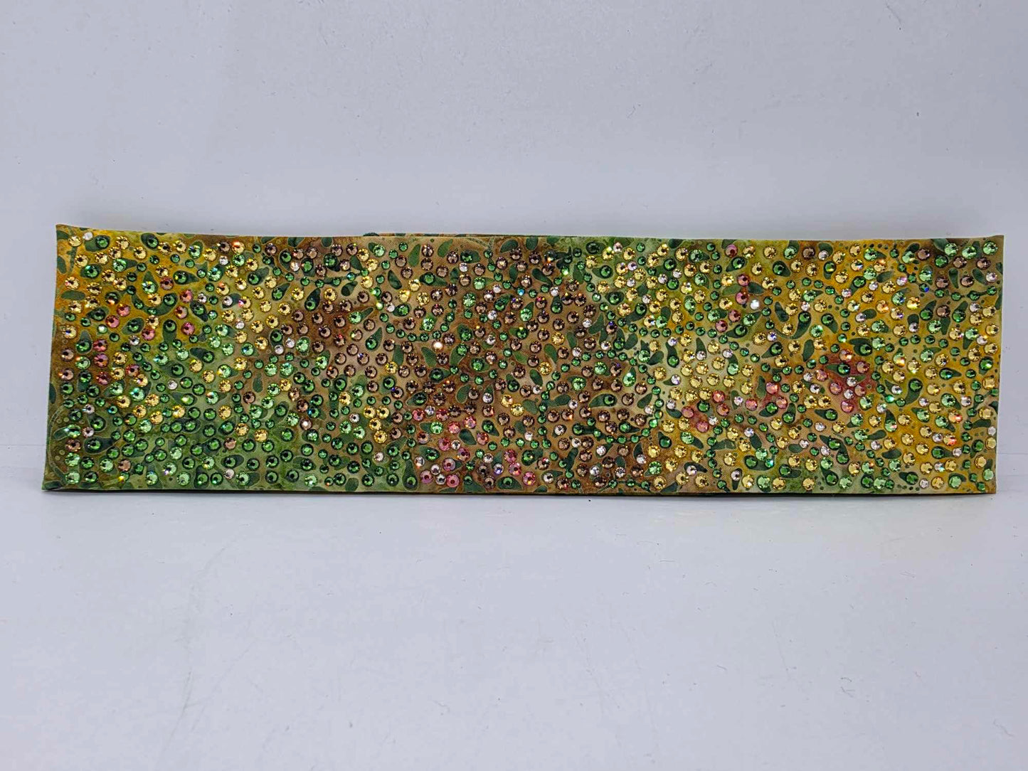 Super Duper LeeAnnette Green Vines Batik Bandana with Light Green, Dark Green, Lava, Brown and Honey Austrian Crystals (Sku40032)