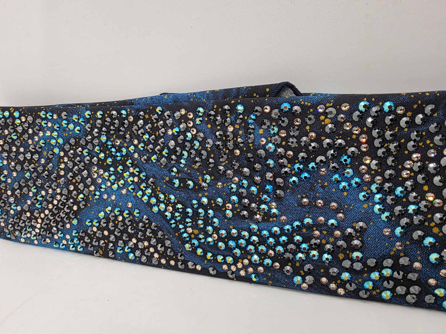 Super Duper LeeAnnette Dark Waters Bandana with Black, Black Shimmer and Honey Austrian Crystals (Sku40033)