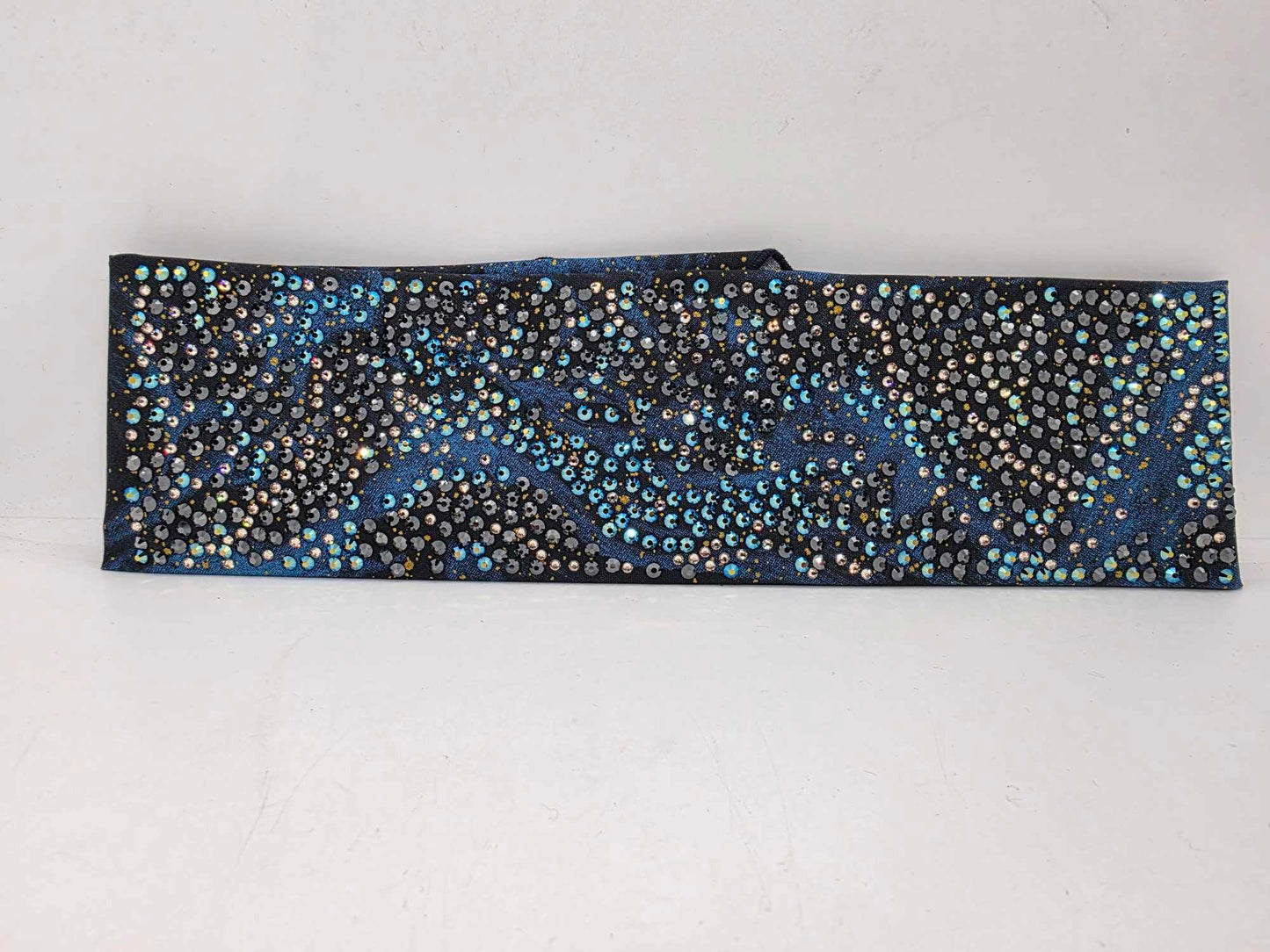 Super Duper LeeAnnette Dark Waters Bandana with Black, Black Shimmer and Honey Austrian Crystals (Sku40033)