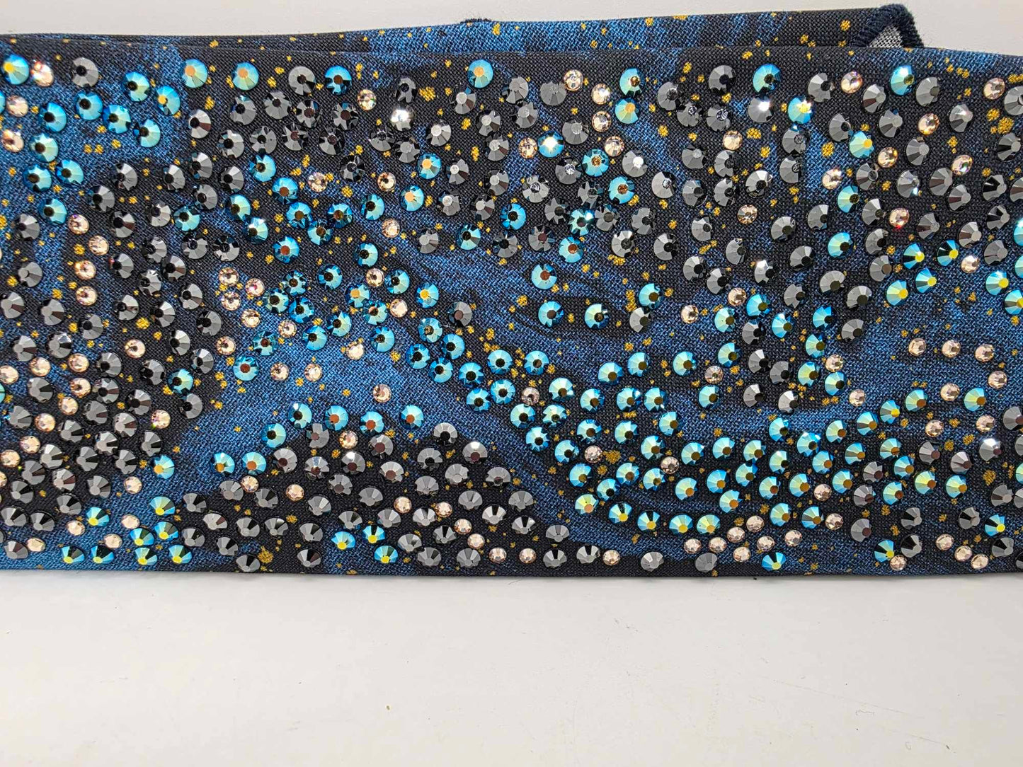 Super Duper LeeAnnette Dark Waters Bandana with Black, Black Shimmer and Honey Austrian Crystals (Sku40033)