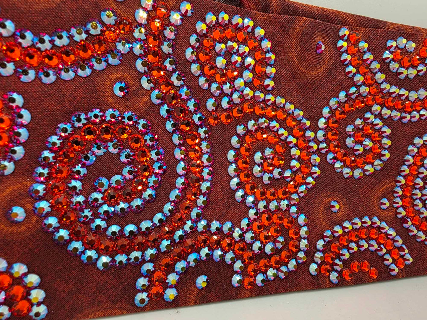 Super Duper LeeAnnette Rust Bandana with Hyacinth and Red Shimmer Austrian Crystals (Sku40041)