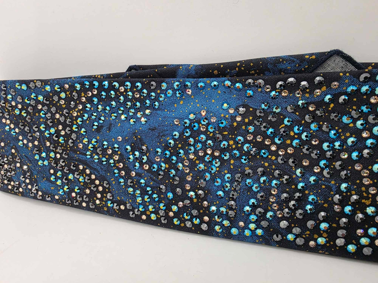 Super LeeAnnette Dark Waters Bandana with Black, Blue Shimmer and Honey Austrian Crystals (sku40027)