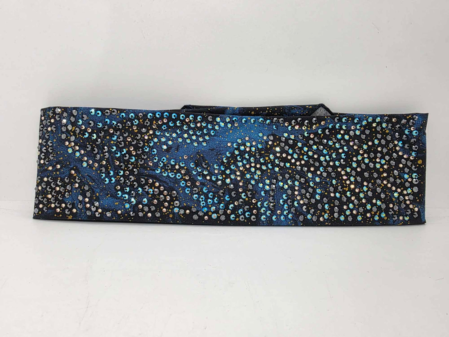 Super LeeAnnette Dark Waters Bandana with Black, Blue Shimmer and Honey Austrian Crystals (sku40027)
