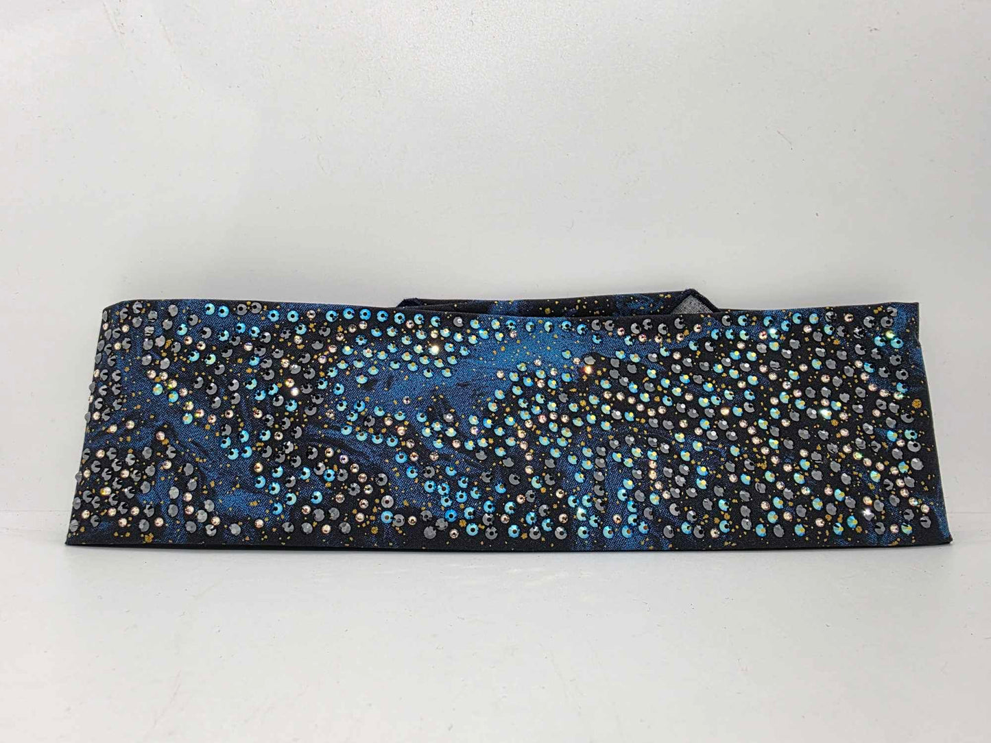 Super LeeAnnette Dark Waters Bandana with Black, Blue Shimmer and Honey Austrian Crystals (sku40027)
