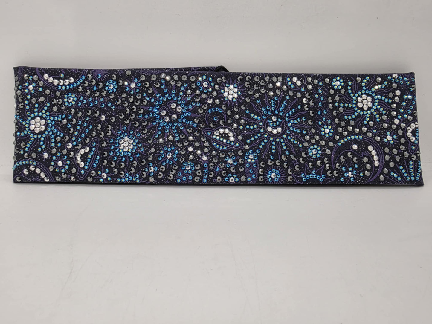Super Duper LeeAnnette Celestial Bandana with Jet Shimmer, Black and Chrome Austrian Crystals (Sku40043)