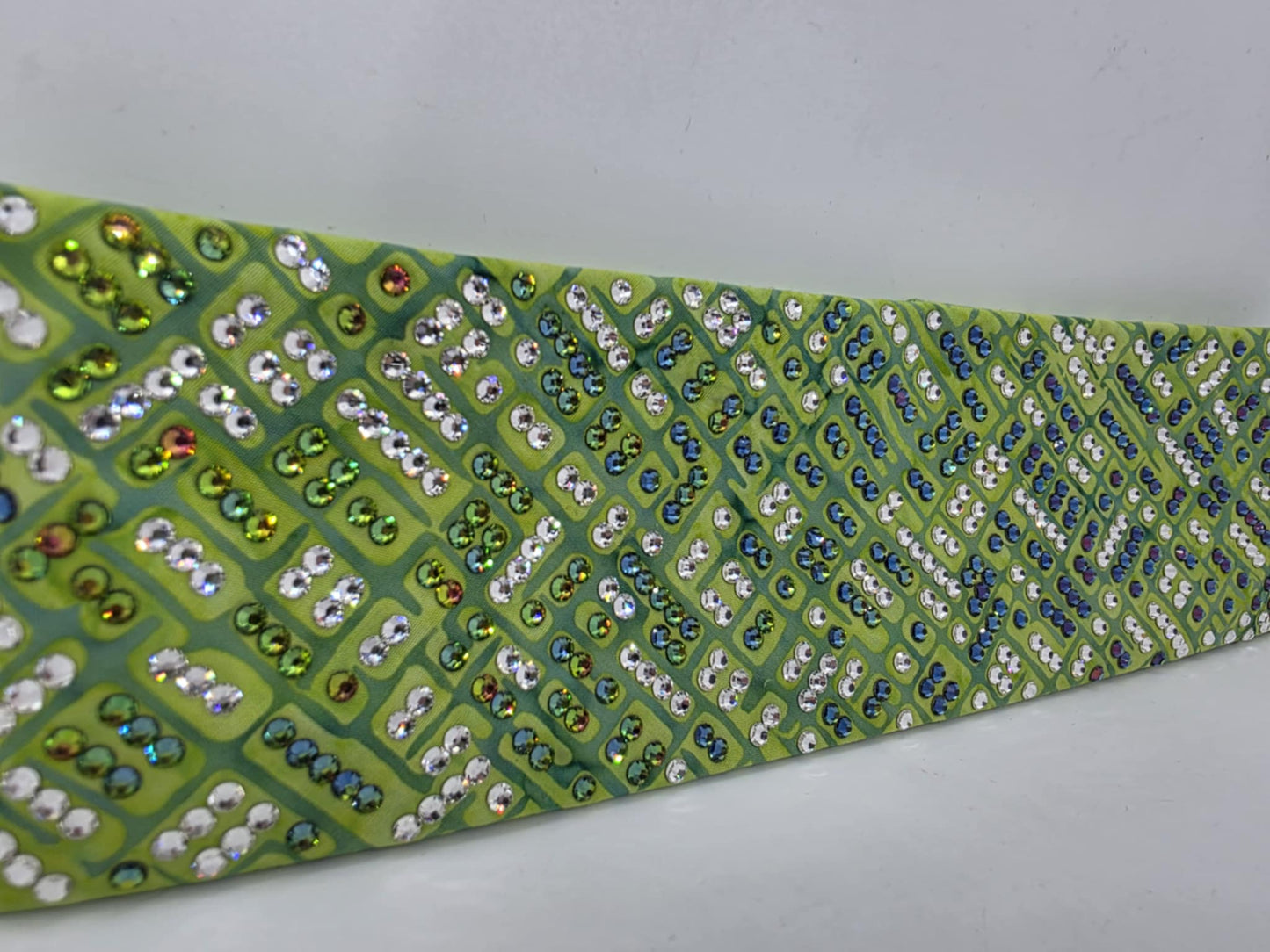 Super LeeAnnette Green Bandana with Vitrail Medium and Diamond Clear Austrian Crystals (sku40065)