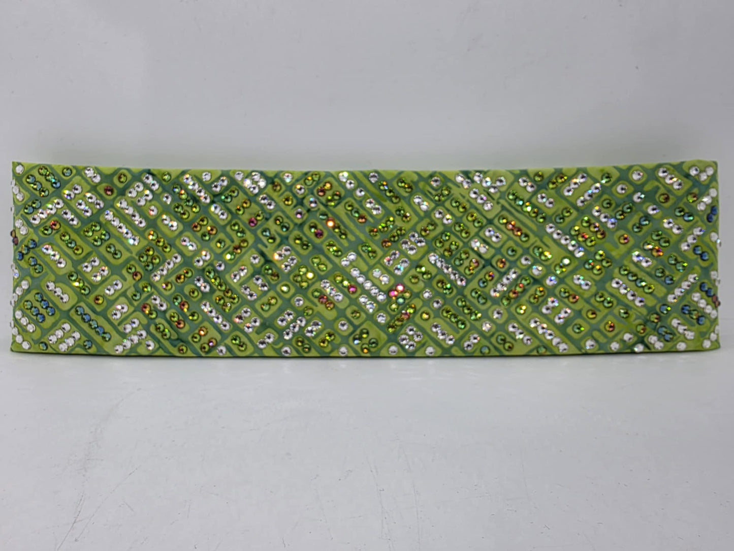 Super LeeAnnette Green Bandana with Vitrail Medium and Diamond Clear Austrian Crystals (sku40065)