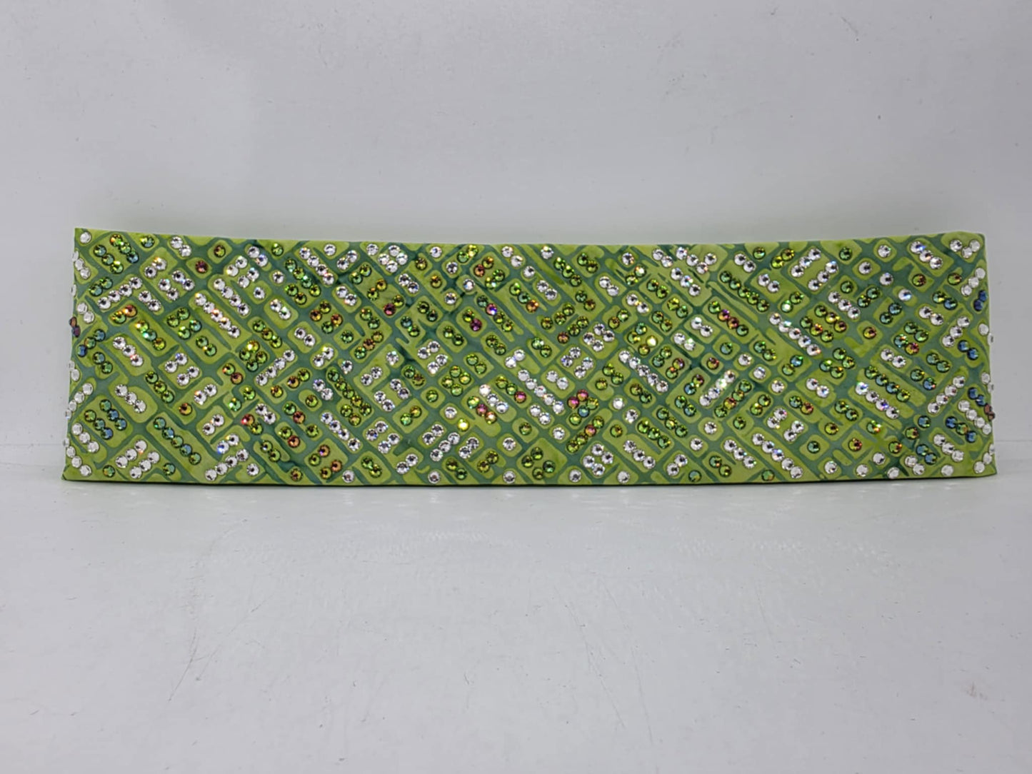 Super LeeAnnette Green Bandana with Vitrail Medium and Diamond Clear Austrian Crystals (sku40065)