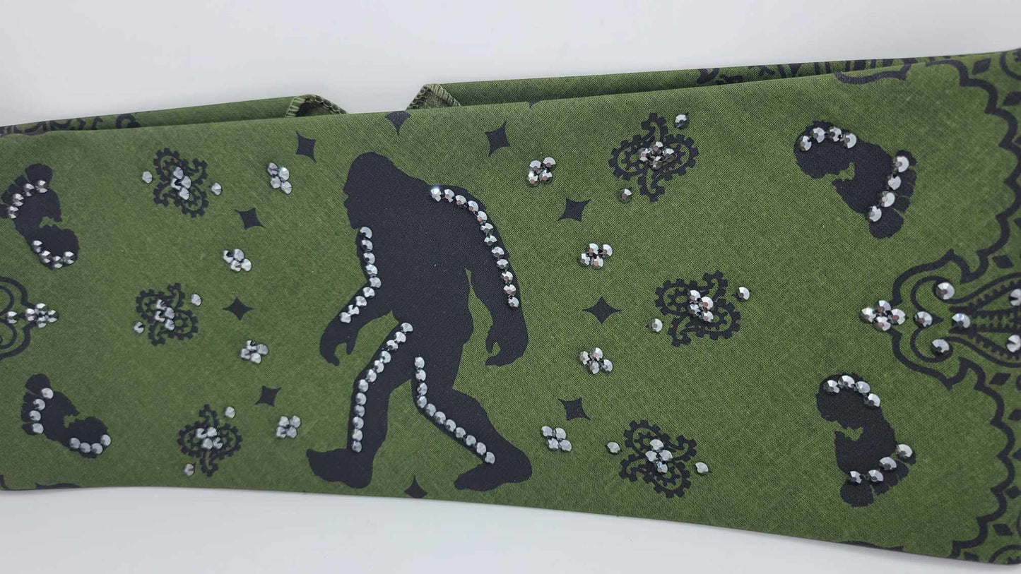 EXTRA BLING - Wide Sasquatch Paisley with Black Austrian Crystals (Sku4120)