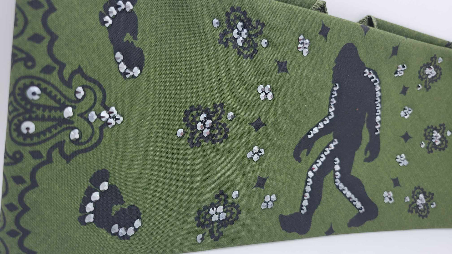 EXTRA BLING - Wide Sasquatch Paisley with Black Austrian Crystals (Sku4120)