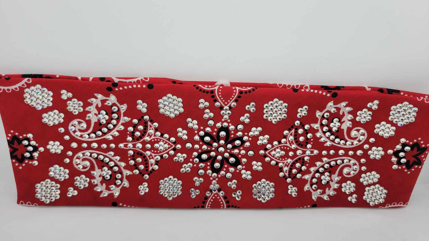 Super LeeAnnette Red Flower with Diamond Clear Austrian Crystals (Sku4238)