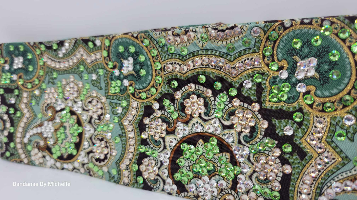Super LeeAnnette Royal Green with Rose Gold, Light Green and Diamond Clear Austrian Crystals (Sku4284)