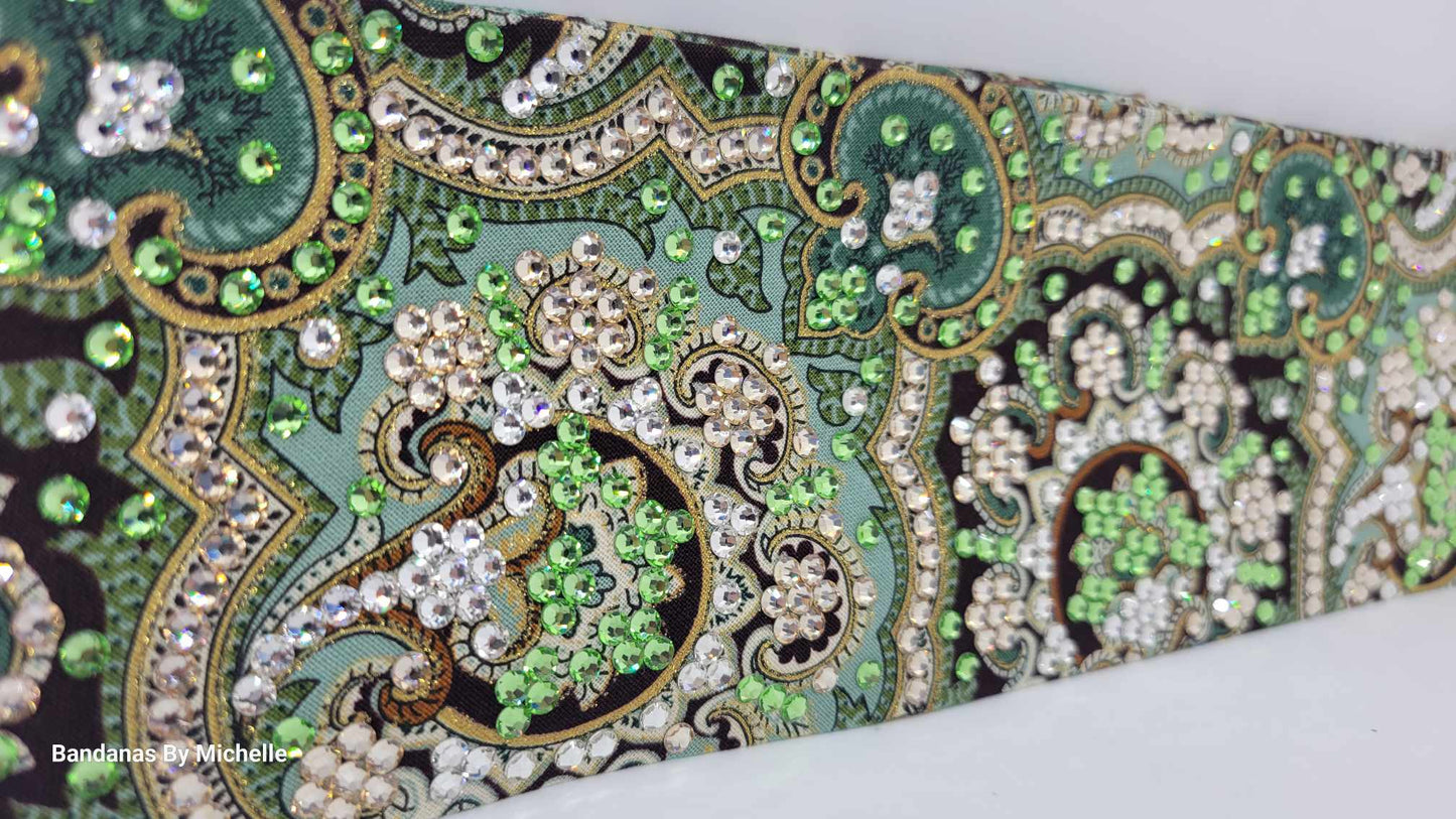 Super LeeAnnette Royal Green with Rose Gold, Light Green and Diamond Clear Austrian Crystals (Sku4284)