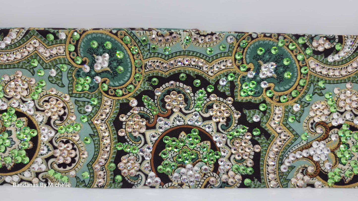 Super LeeAnnette Royal Green with Rose Gold, Light Green and Diamond Clear Austrian Crystals (Sku4284)