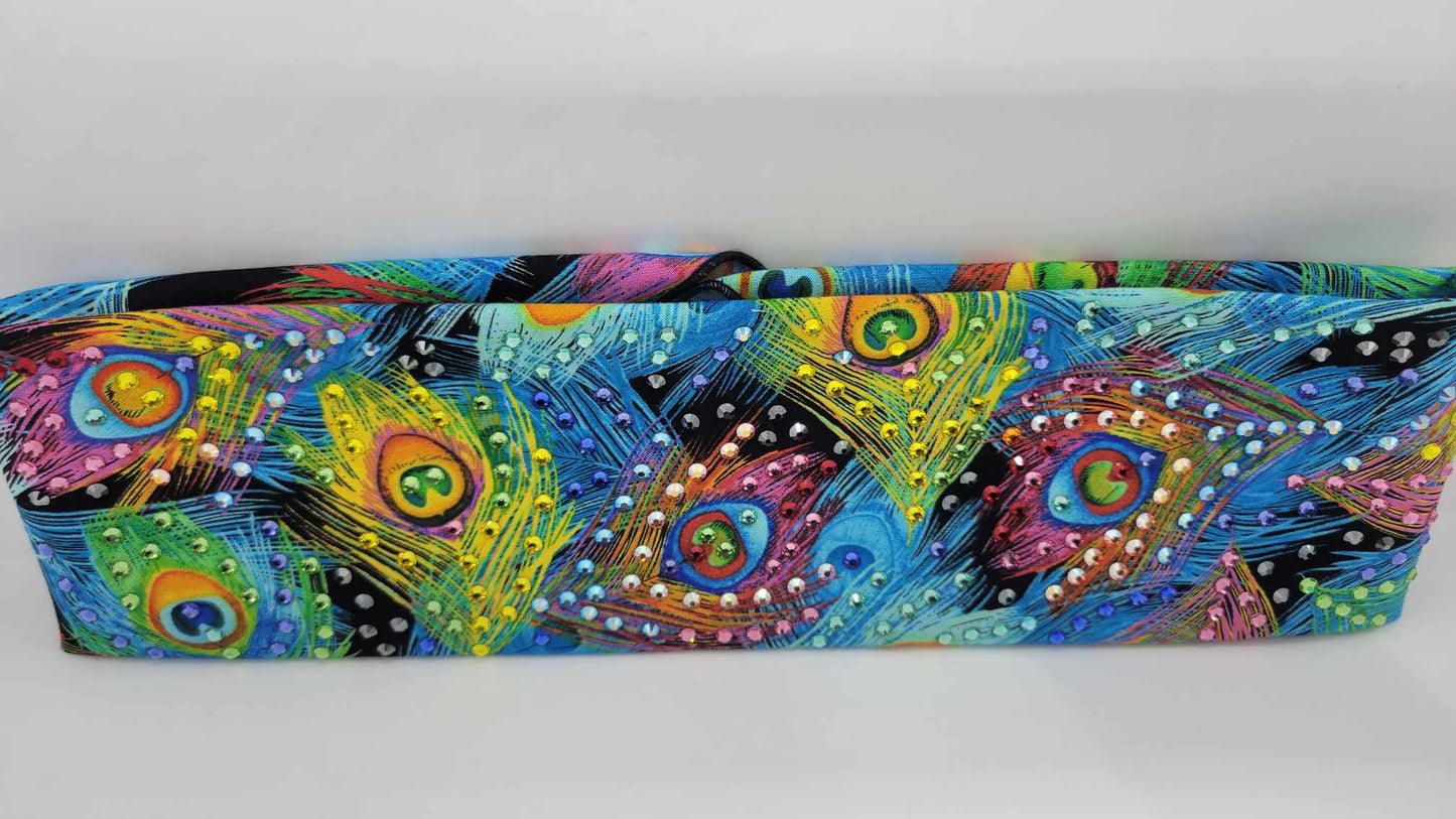 LeeAnnette Peacock Feathers with Multiple Colors of Austrian Crystals (sku4286)