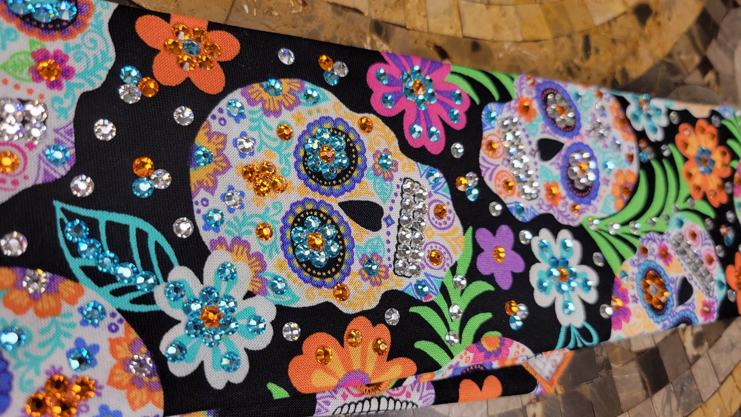 LeeAnnette Tropical Sugar Skull with Multiple Colors of Austrian Crystals (sku4287)