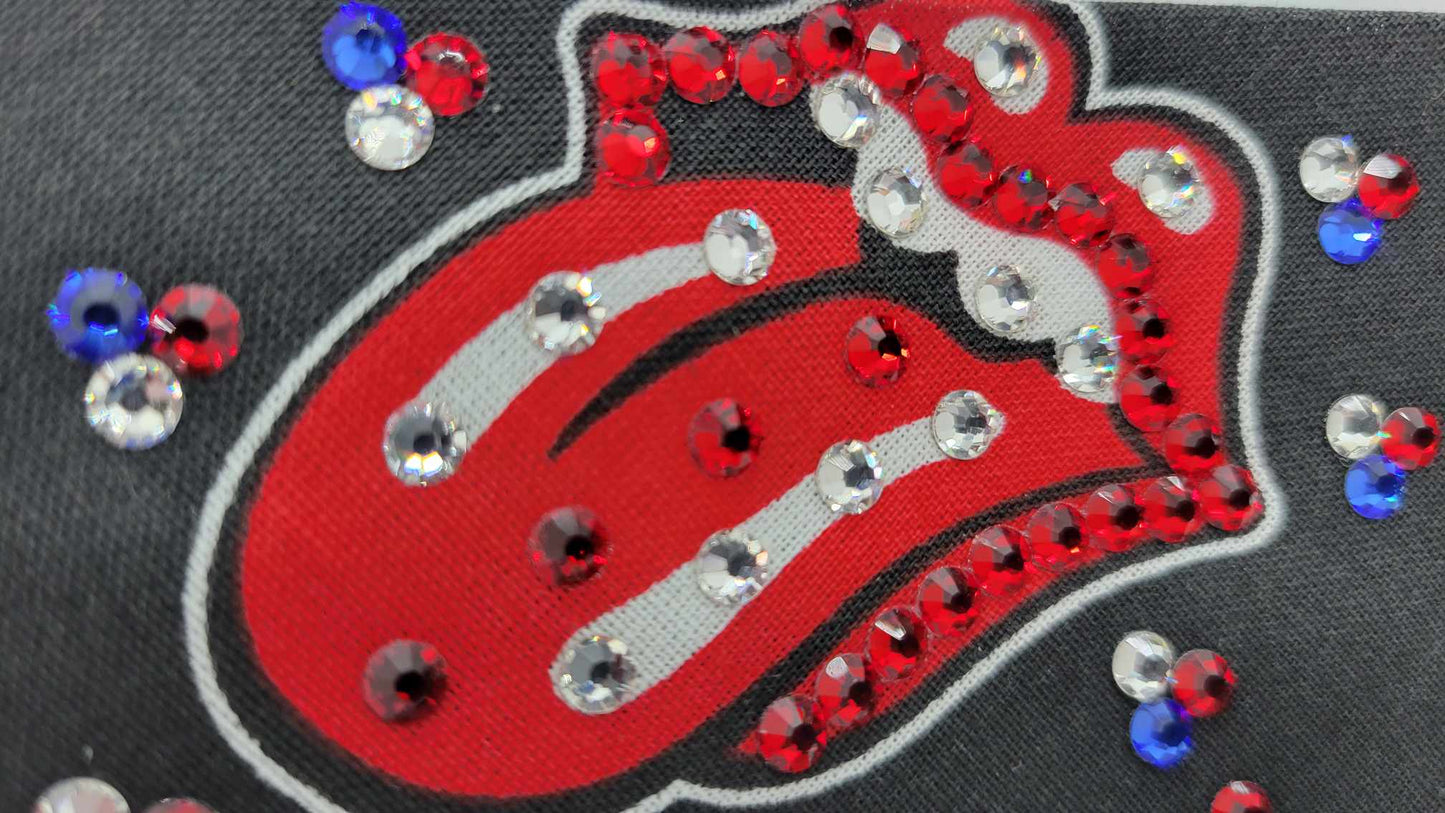 LeeAnnette Red White and Blue Tongues with Red, Blue and Diamond Clear Austrian Crystals (Sku4307)