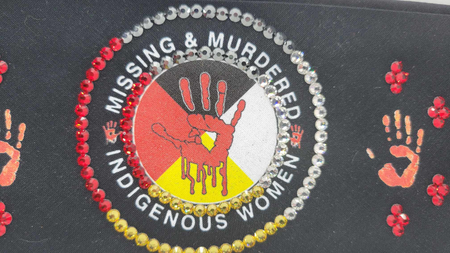 EXTRA BLING - MMIW with Black, Red, Yellow and Clear Austrian Crystals (Sku4309)