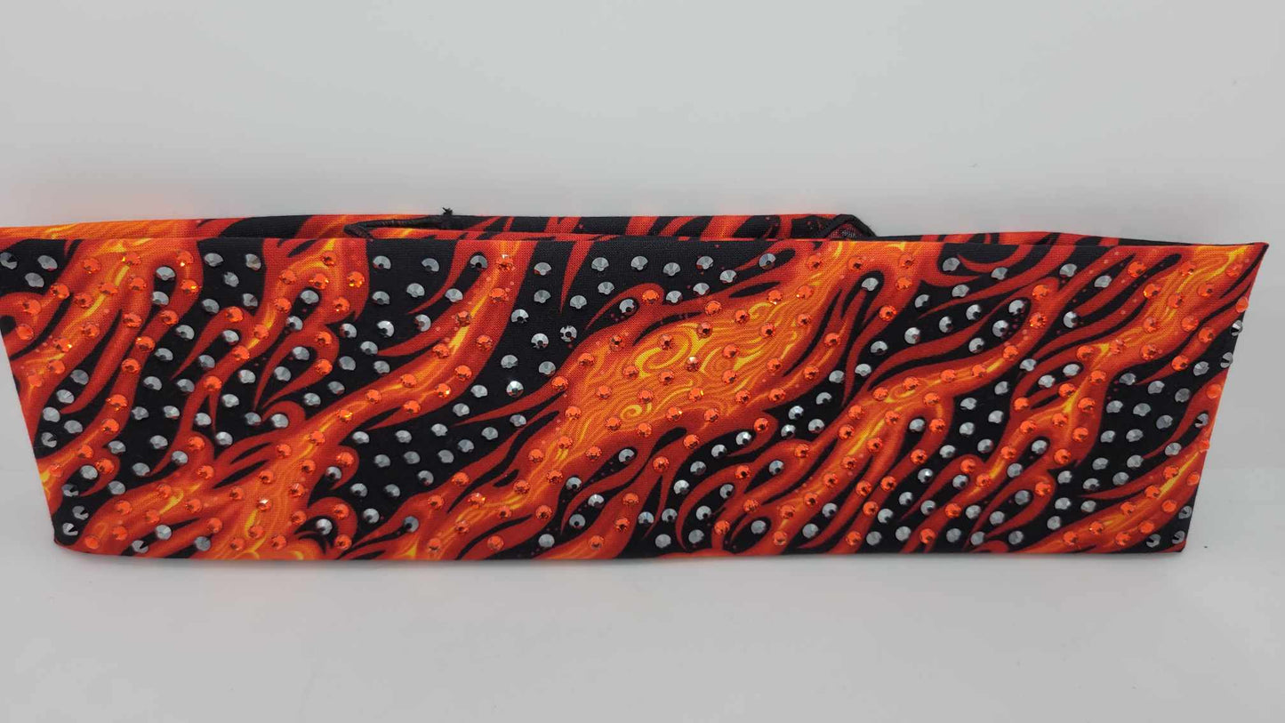 LeeAnnette Flame with Black and Orange Austrian Crystals (SKU4376)