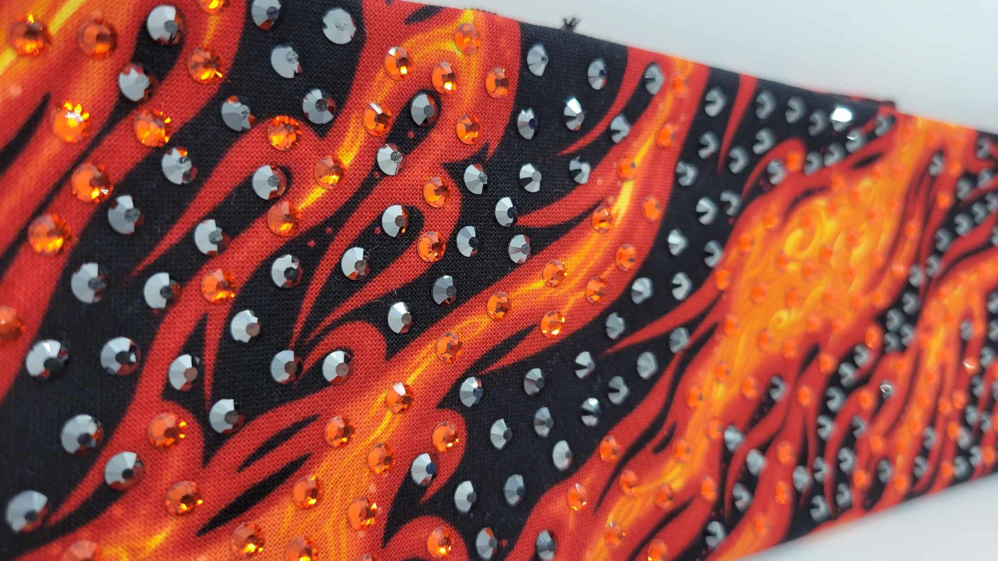 LeeAnnette Flame with Black and Orange Austrian Crystals (SKU4376)