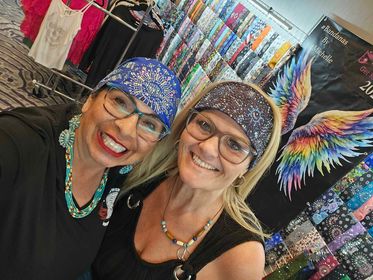 Super LeeAnnette Royal Blue Paisley Bandana with Blue Shimmer and Diamond Clear Austrian Crystals (Sku4320)