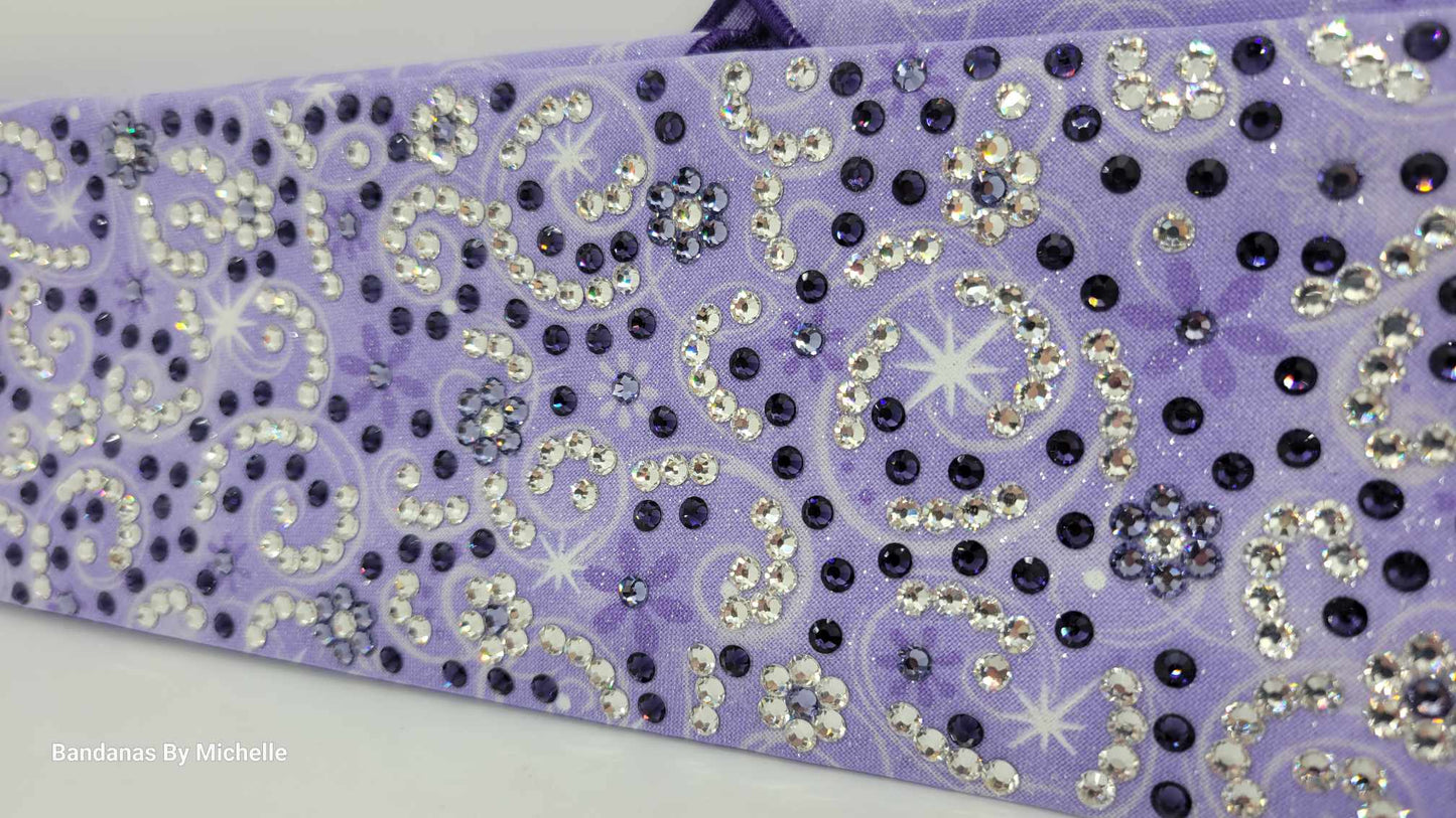 Super LeeAnnette Light Purple Scrolls and Stars with Light Purple and Dark Purple and Diamond Clear Austrian Crystals (Sku4414)
