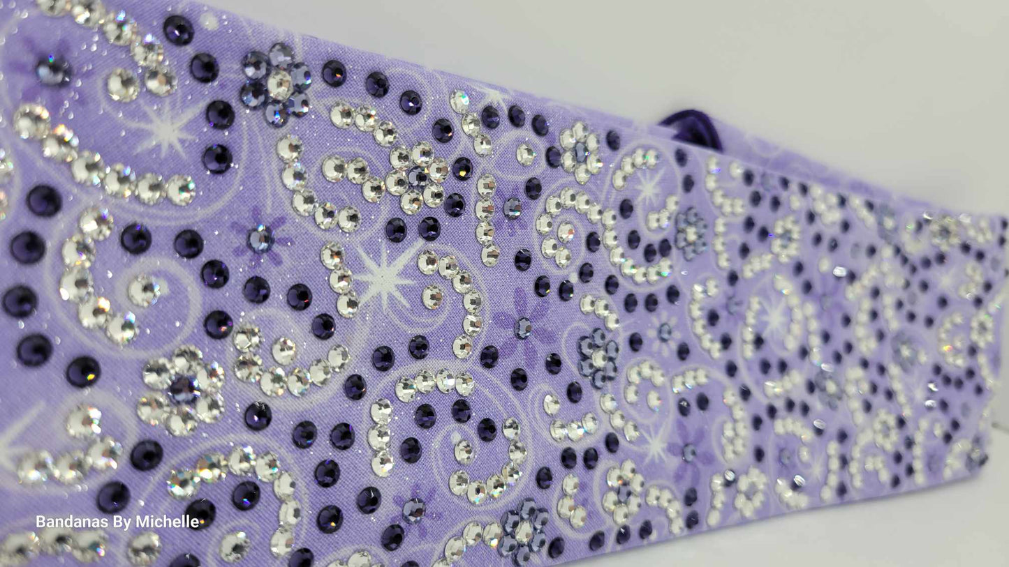 Super LeeAnnette Light Purple Scrolls and Stars with Light Purple and Dark Purple and Diamond Clear Austrian Crystals (Sku4414)