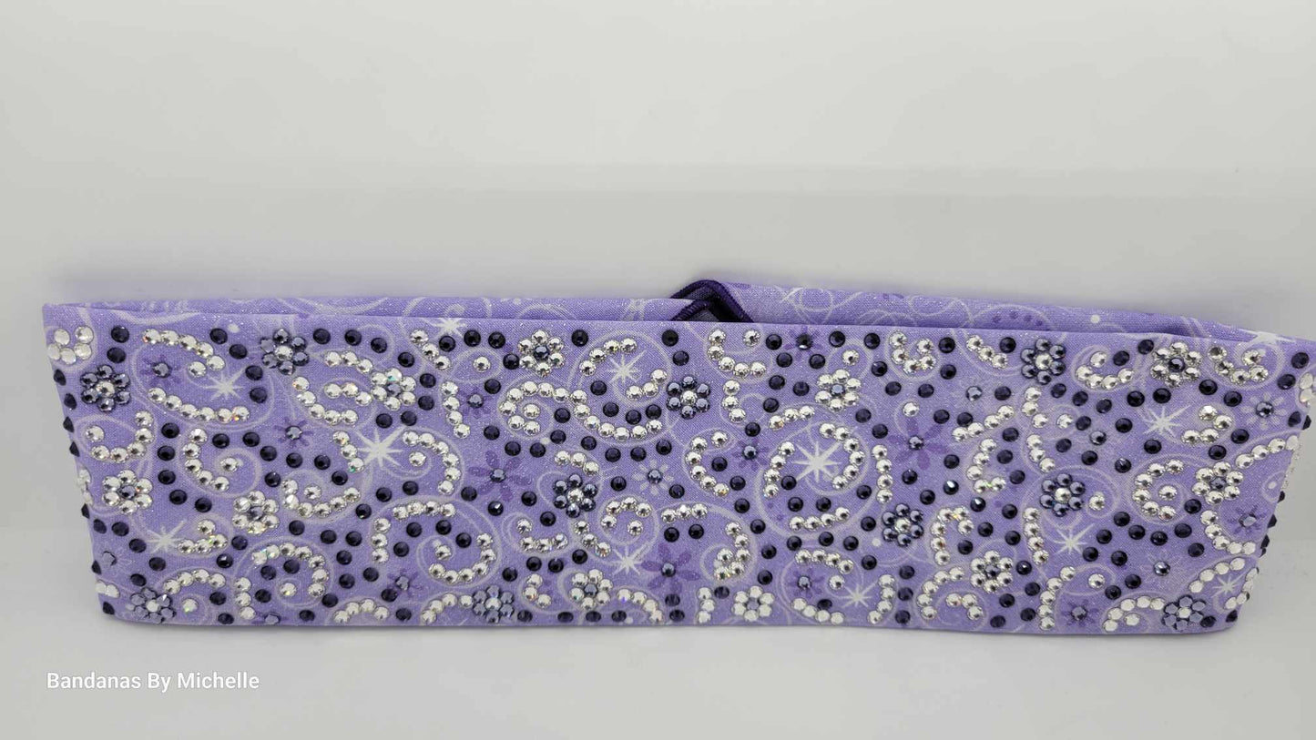 Super LeeAnnette Light Purple Scrolls and Stars with Light Purple and Dark Purple and Diamond Clear Austrian Crystals (Sku4414)