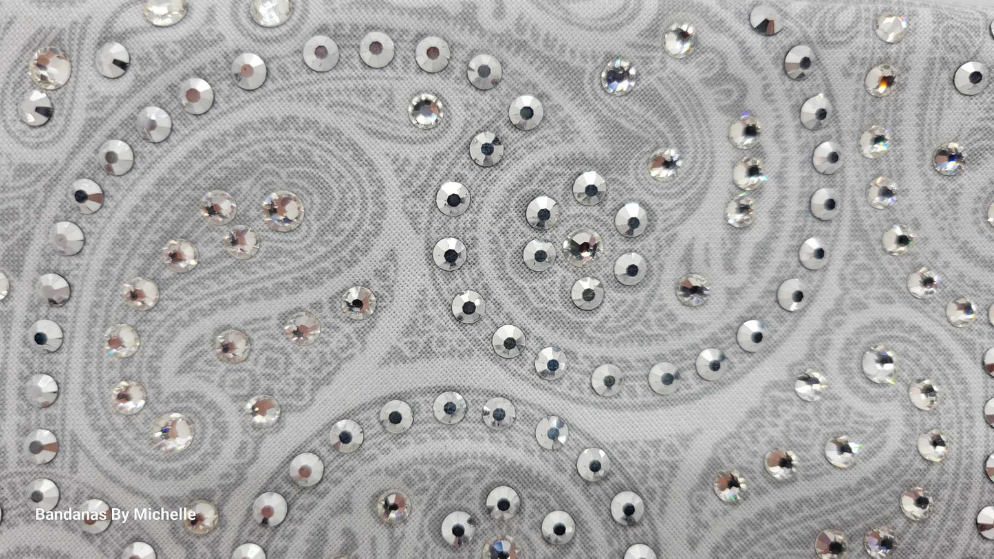 LeeAnnette Fancy Silver Paisley with Chrome and Diamond Clear Austrian Crystals (Sku4421)
