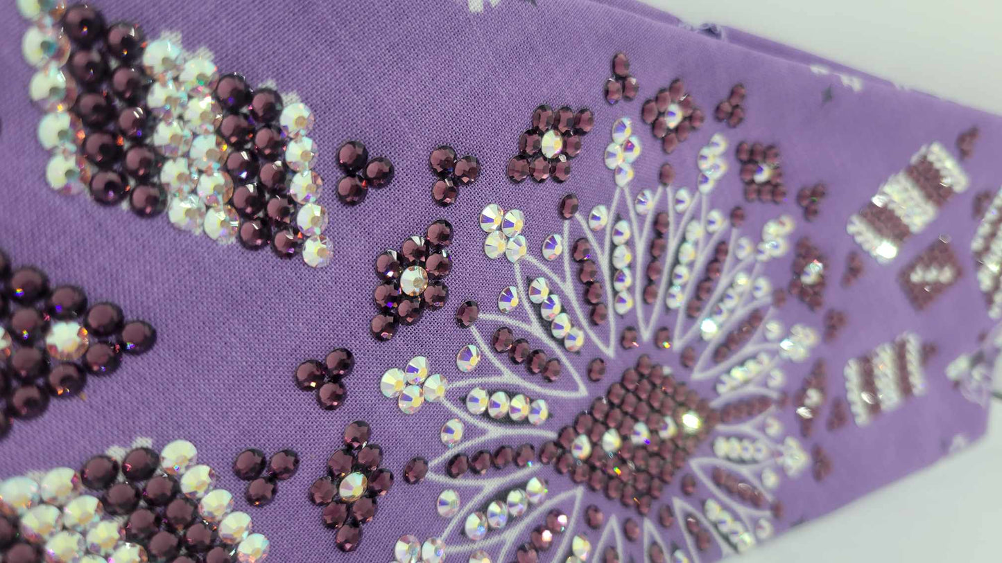 Super LeeAnnette Lavender Paisley with Amethyst and Aurora Borealis Austrian Crystals (Sku4474)