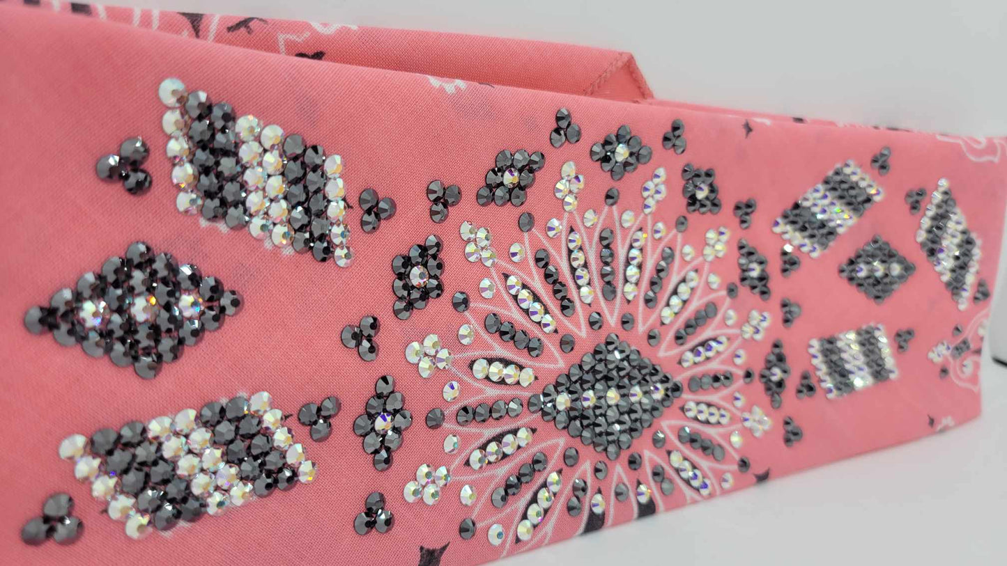 Super LeeAnnette Strawberry Paisley with Black and Aurora Borealis Austrian Crystals (Sku4476)