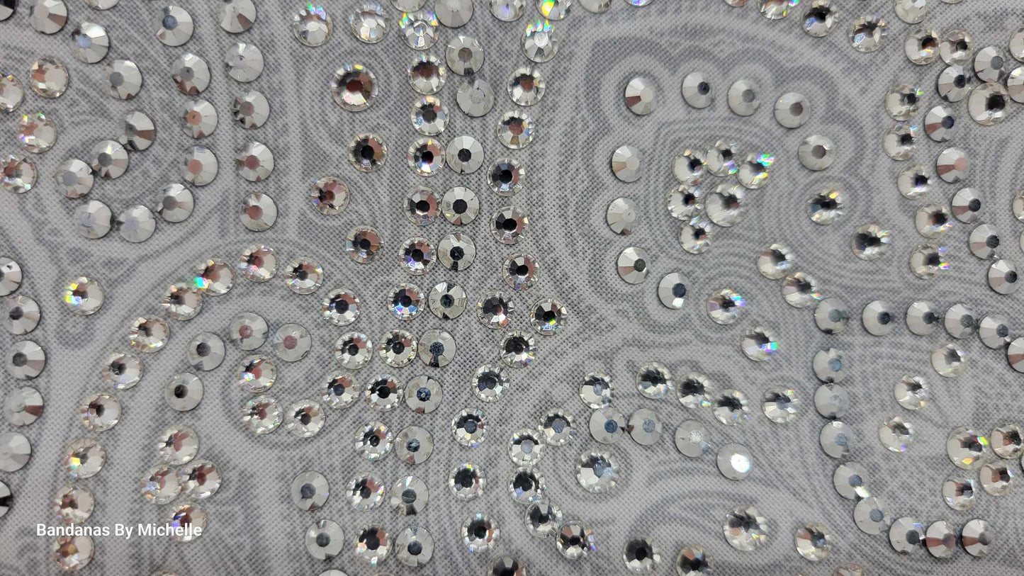 Super LeeAnnette Fancy Silver Paisley with Chrome and Diamond Clear Austrian Crystals (Sku4481)