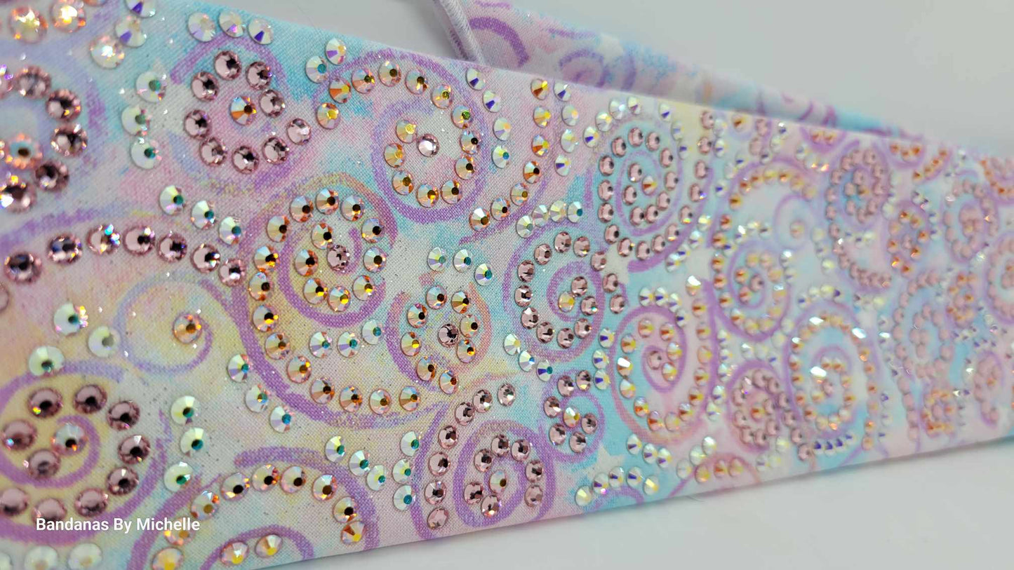 Super LeeAnnette Cotton Candy with Pink, Sun Shimmer and Aurora Borealis Austrian Crystals (Sku4482)
