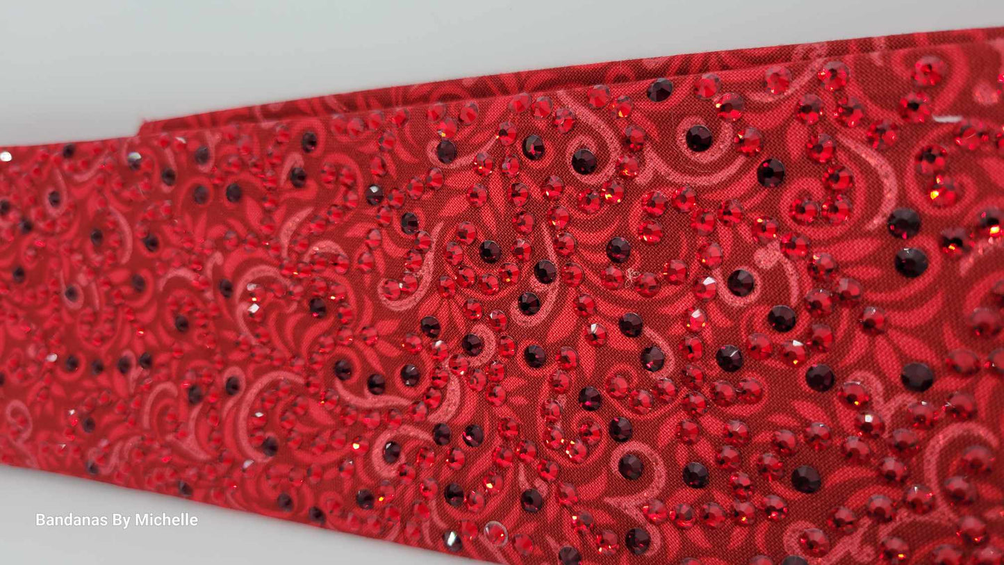 Super LeeAnnette Red Scroll with Dark Red and Light Red Austrian Crystals (Sku4493)