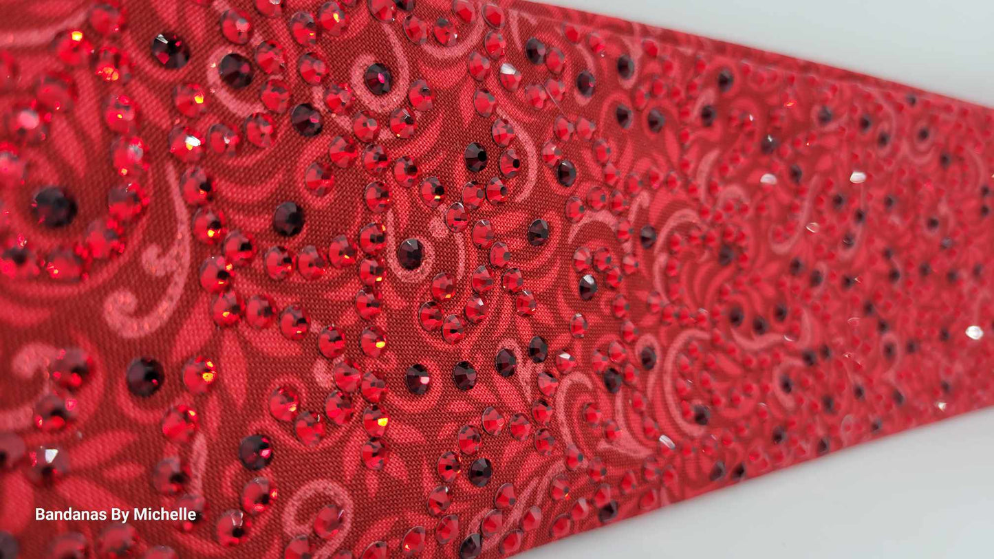 Super LeeAnnette Red Scroll with Dark Red and Light Red Austrian Crystals (Sku4493)